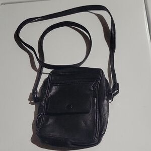 Black Leather Men's Crossbody Bag